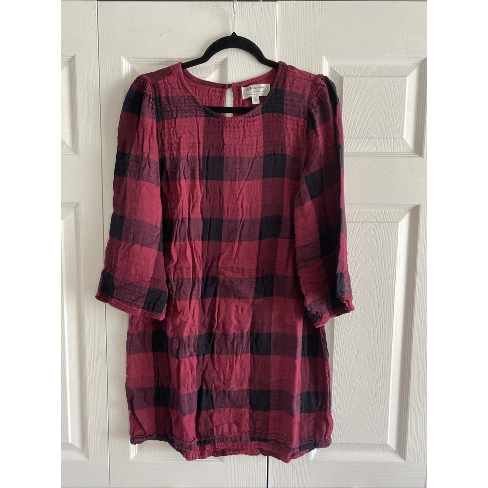 Cloth & Stone Anthropolgie Womens Medium Buffalo Plaid Gauzy Mini Dress